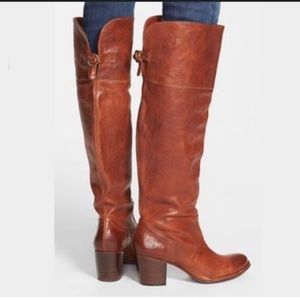 Frye & Co. Lucinda Slouch Tall Brown Leather Heeled Boots